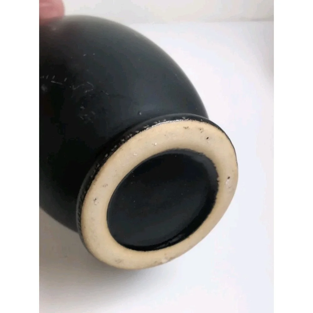 Pottery Glazed Small Onta Ware Style Black Blue Green 5